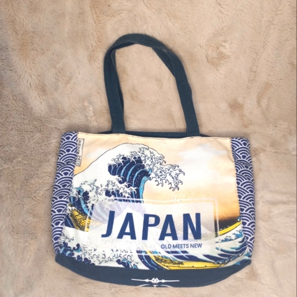 Robin Ruth Iconic Classic The Wave Print Japan Zippered Bohemian Eclectic Tote